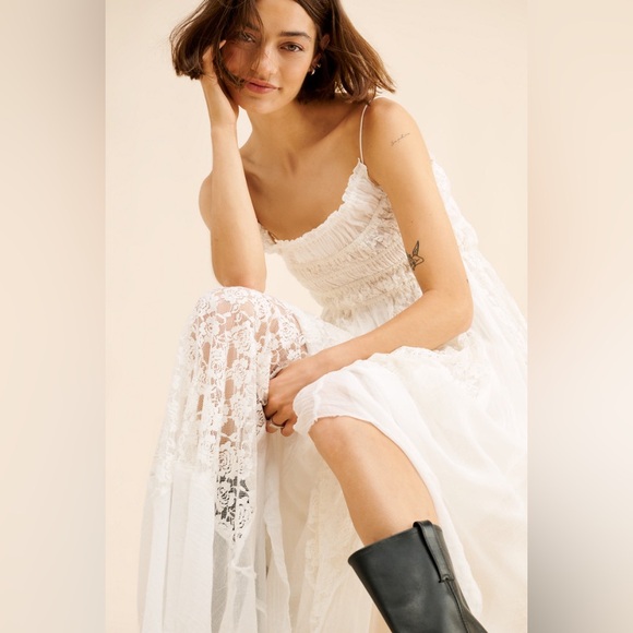 Free People FP One Ciella Lace Maxi Dress in White - Picture 3 of 16